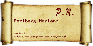 Perlberg Mariann névjegykártya